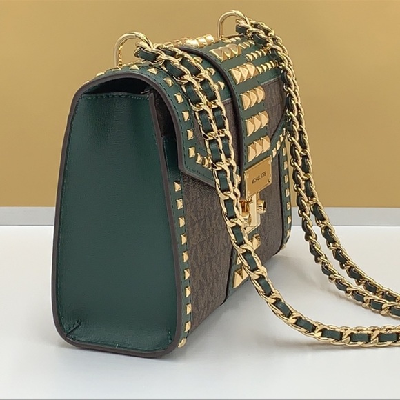 MICHAEL KORS ROSE MEDIUM FLAP SHOULDER RACING GRN - Picture 6 of 15